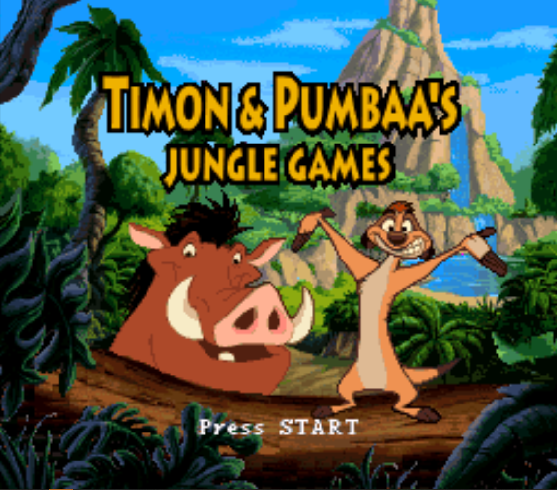 Timon and Pumbaas Jungle Games Title Screen